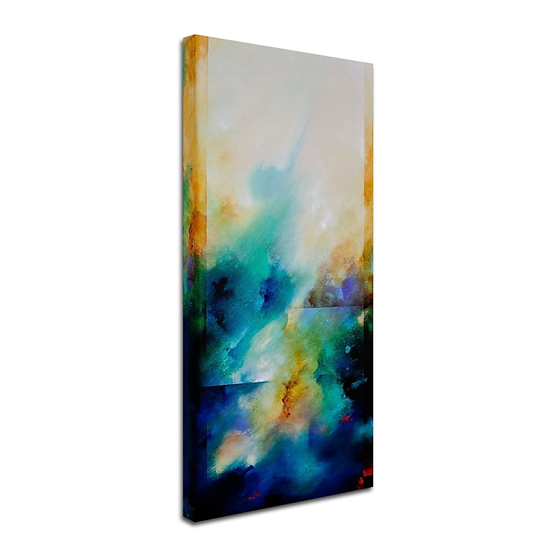Trademark CH Studios "Aqua Breeze" Gallery-Wrapped Canvas Art, 16" x 32" image 1