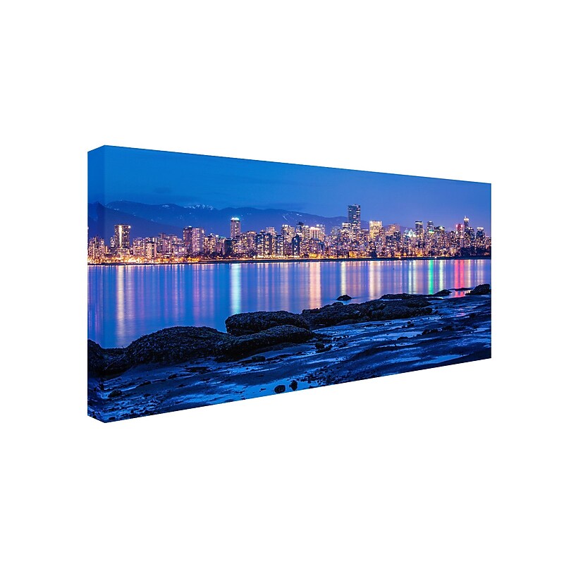 Trademark Pierre Leclerc "Vancouver Night" Gallery-Wrapped Canvas Art, 24" x 47" image 1
