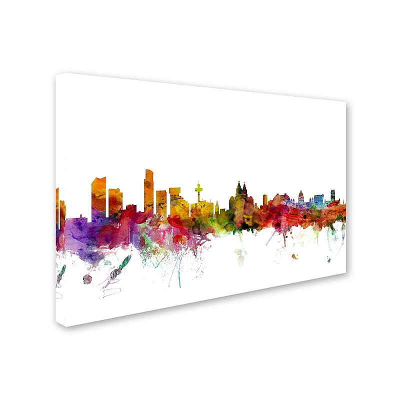 Trademark Michael Tompsett "Liverpool England Skyline" Gallery-Wrapped Canvas Art, 30" x 47" image 1