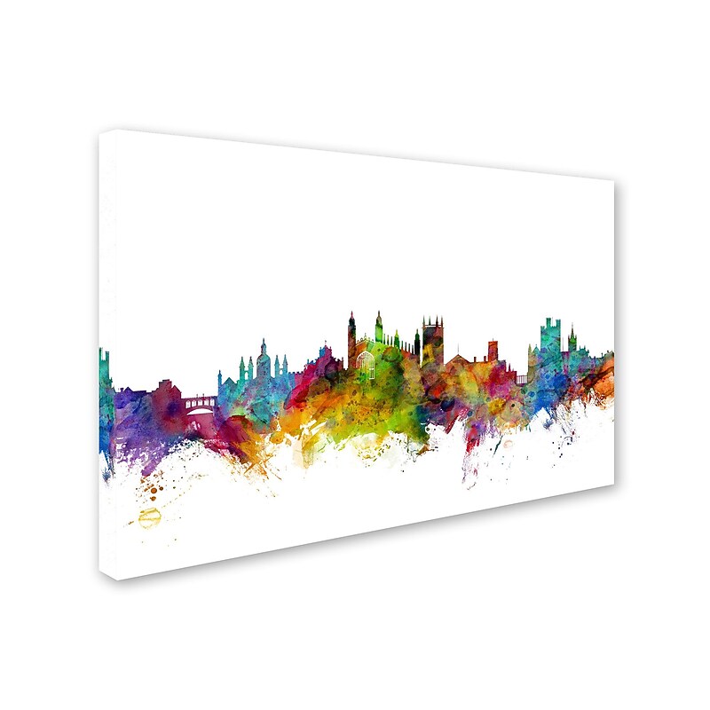 Trademark Michael Tompsett "Cambridge England Skyline" Gallery-Wrapped Canvas Art, 12" x 19" image 1