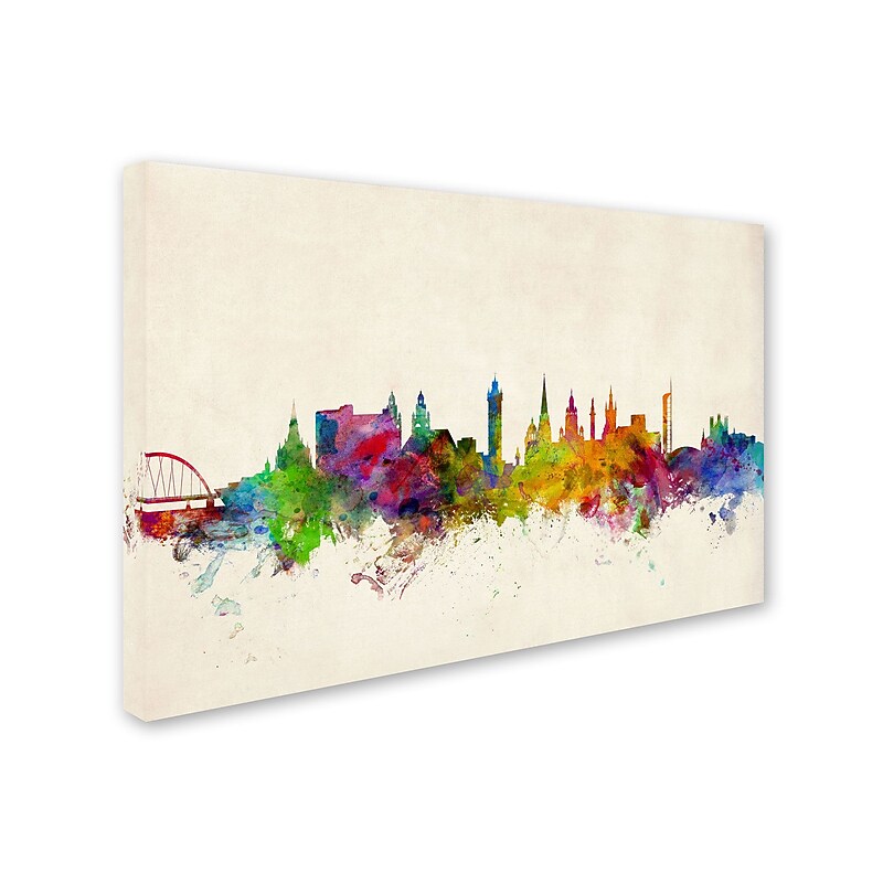 Trademark Michael Tompsett "Glasgow Scotland Skyline" Gallery-Wrapped Canvas Art, 12" x 19" image 1