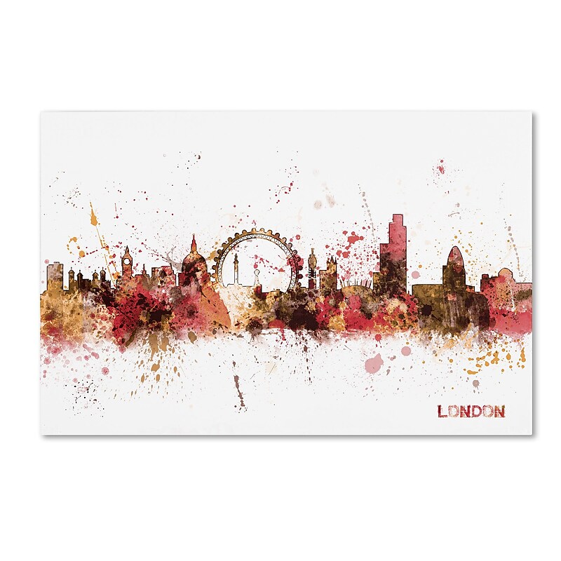 Trademark Michael Tompsett "London England Skyline" Gallery-Wrapped Canvas Art, 22" x 32" image 1