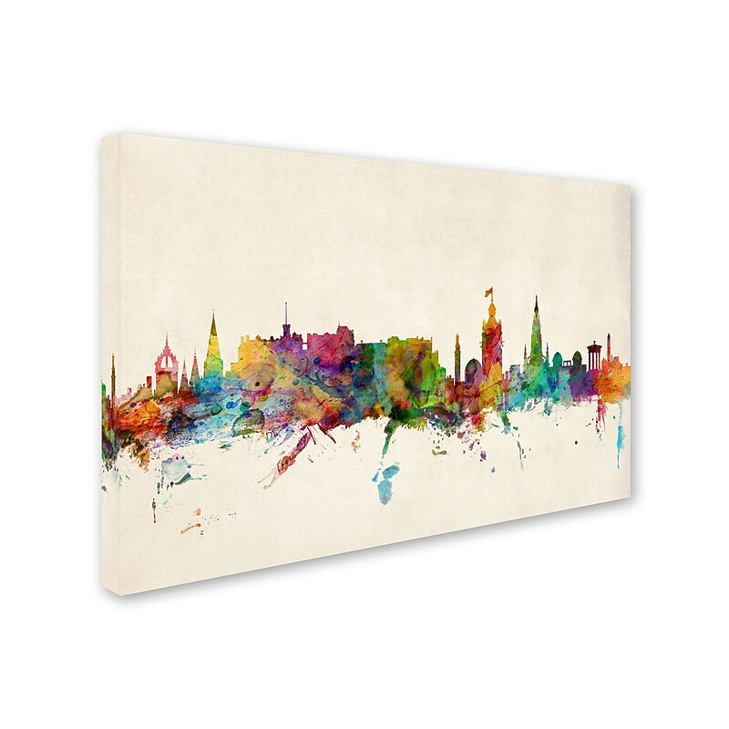 Trademark Michael Tompsett "Edinburgh Scotland Skyline III" Gallery-Wrapped Canvas Art, 12" x 19" image 1