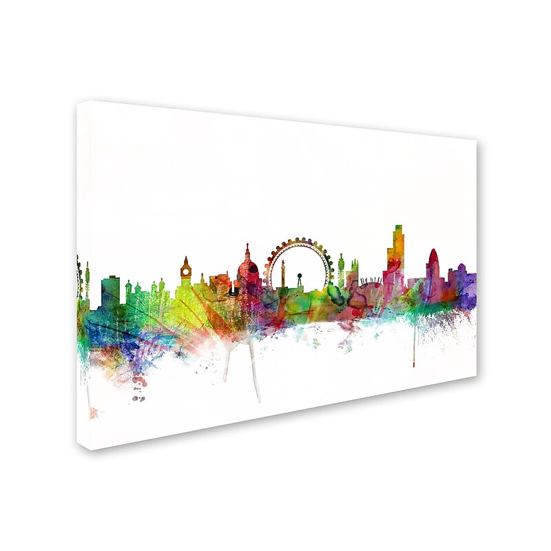 Trademark Michael Tompsett "London England Skyline V" Gallery-Wrapped Canvas Art, 12" x 19" image 1