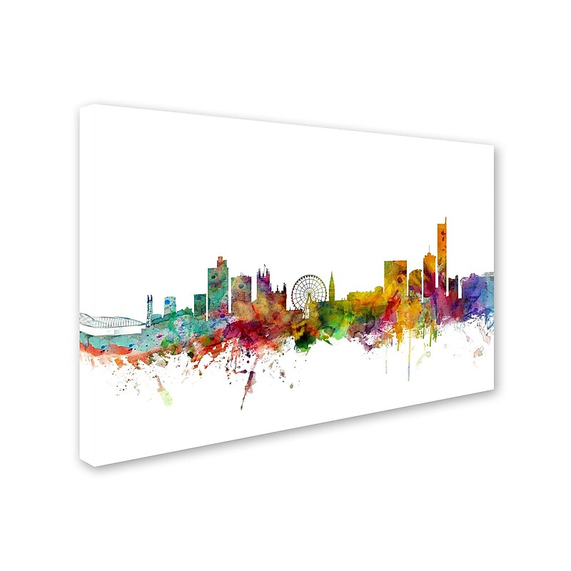 Trademark Michael Tompsett "Manchester England Skyline II" Gallery-Wrapped Canvas Art, 22" x 32" image 1