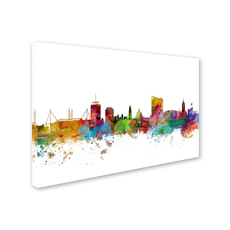 Trademark Michael Tompsett "Cardiff Wales Skyline II" Gallery-Wrapped Canvas Art, 16" x 24" image 1