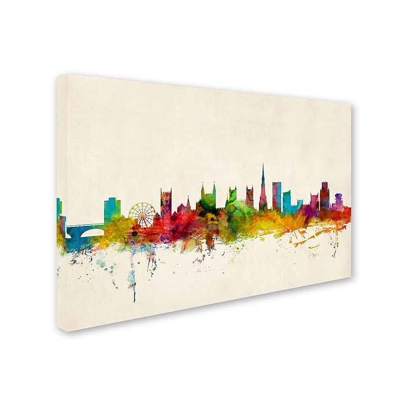 Trademark Michael Tompsett "Bristol England Skyline III" Gallery-Wrapped Canvas Art, 30" x 47" image 1