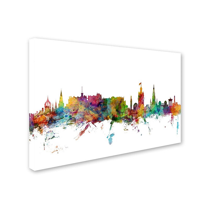 Trademark Michael Tompsett "Edinburgh Scotland Skyline II" Gallery-Wrapped Canvas Art, 12" x 19" image 1