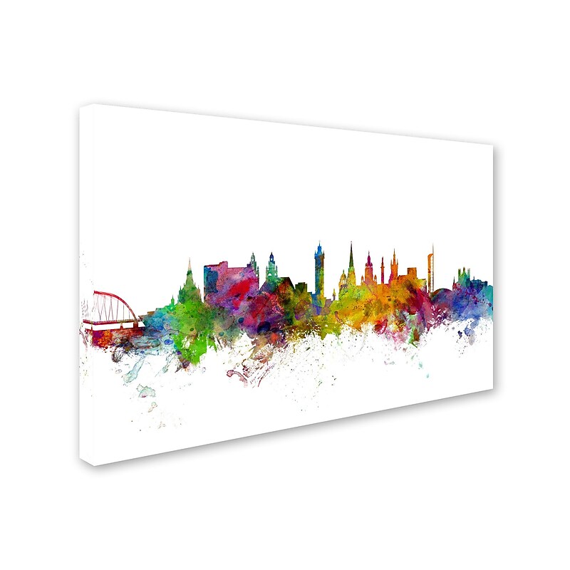 Trademark Michael Tompsett "Glasgow Scotland Skyline II" Gallery-Wrapped Canvas Art, 22" x 32" image 1