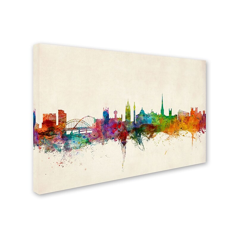 Trademark Michael Tompsett "Newcastle England Skyline" Gallery-Wrapped Canvas Art, 30" x 47" image 1