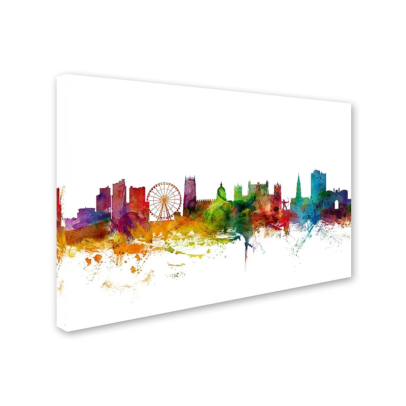 Trademark Michael Tompsett "Nottingham England Skyline II" Gallery-Wrapped Canvas Art, 12" x 19" image 1