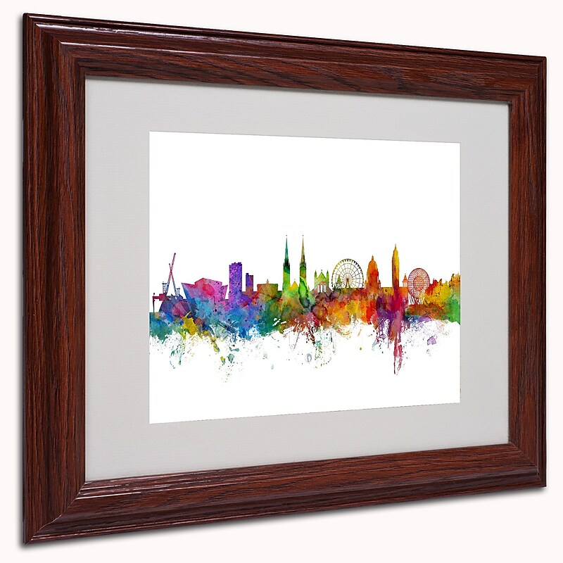 Trademark Michael Tompsett "Belfast Northern Ireland...II" Art, White Matte W/Wood Frame, 11" x 14" image 1