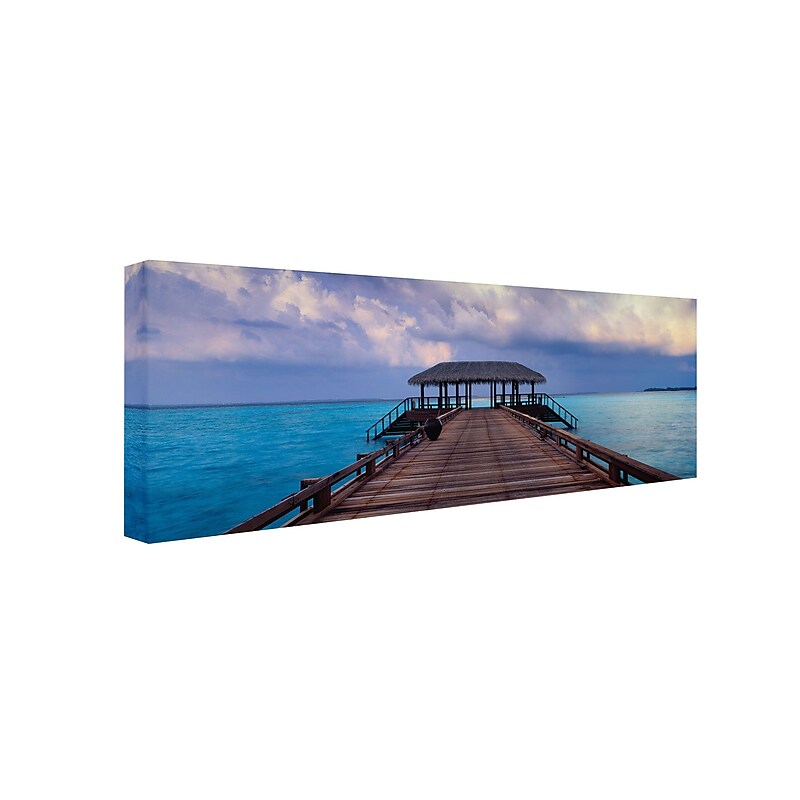 Trademark David Evans "Dock of the Bay" Gallery-Wrapped Canvas Art, 8" x 24" image 1