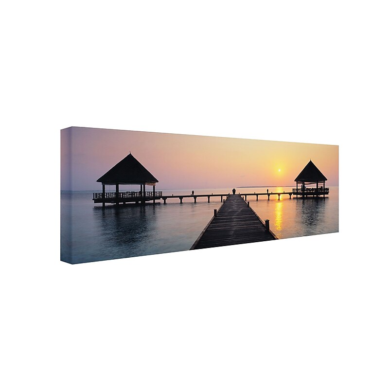 Trademark David Evans "Sunset Hideaway" Gallery-Wrapped Canvas Art, 8" x 24" image 1