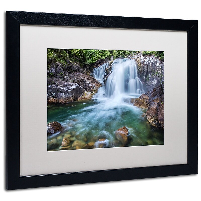 Trademark Pierre Leclerc "Golden Ears Falls" Art, White Matte W/Black Frame, 16" x 20" image 1