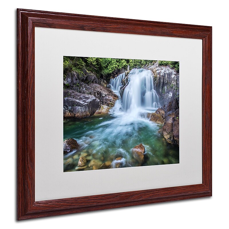 Trademark Pierre Leclerc "Golden Ears Falls" Art, White Matte W/Wood Frame, 16" x 20" image 1