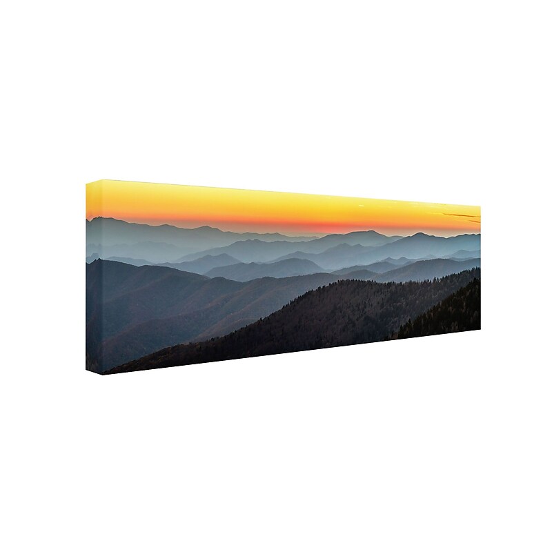 Trademark Pierre Leclerc "Great Smoky Sunset" Gallery-Wrapped Canvas Art, 6" x 19" image 1