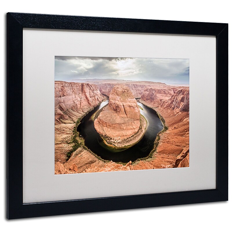 Trademark Pierre Leclerc "Horseshoe Bend" Art, White Matte W/Black Frame, 16" x 20" image 1