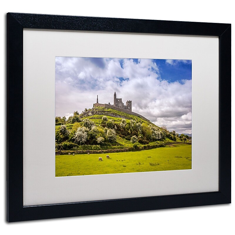 Trademark Pierre Leclerc "Rock Of Cashel Ireland" Art, White Matte W/Black Frame, 16" x 20" image 1