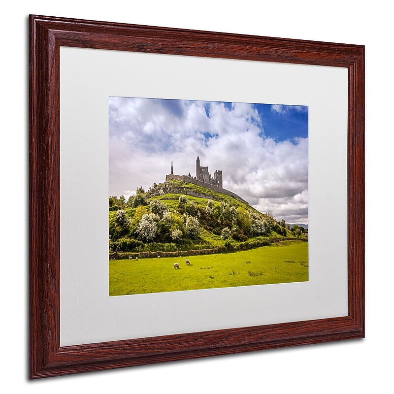 Trademark Pierre Leclerc "Rock Of Cashel Ireland" Art, White Matte W/Wood Frame, 16" x 20" image 1