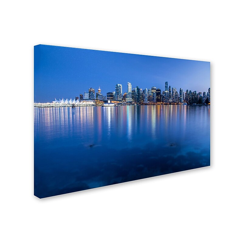 Trademark Pierre Leclerc "Vancouver City Reflection" Gallery-Wrapped Canvas Art, 30" x 47" image 1