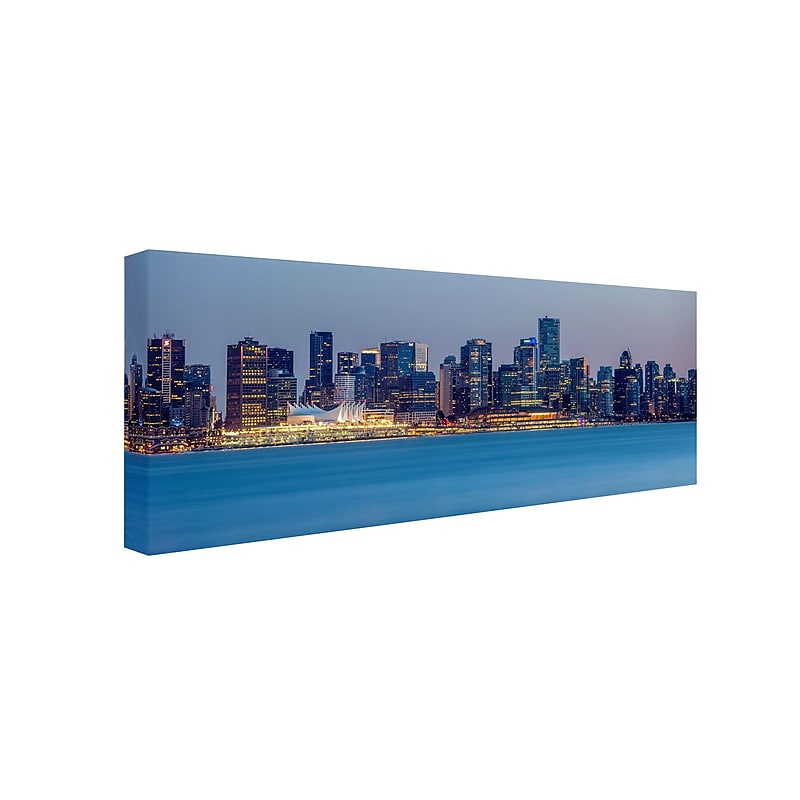 Trademark Pierre Leclerc "Vancouver Panorama" Gallery-Wrapped Canvas Art, 8" x 19" image 1