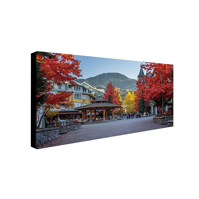 Trademark Pierre Leclerc "Whistler Village Autumn" Gallery-Wrapped Canvas Art, 12" x 24" image 1