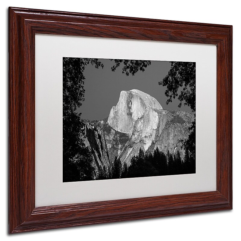Trademark Pierre Leclerc "Yosemite BW" Art, White Matte W/Wood Frame, 11" x 14" image 1