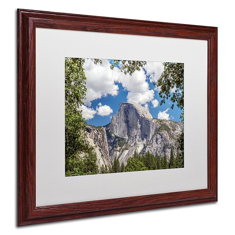 Trademark Pierre Leclerc "Yosemite Half Dome" Art, White Matte W/Wood Frame, 16" x 20" image 1