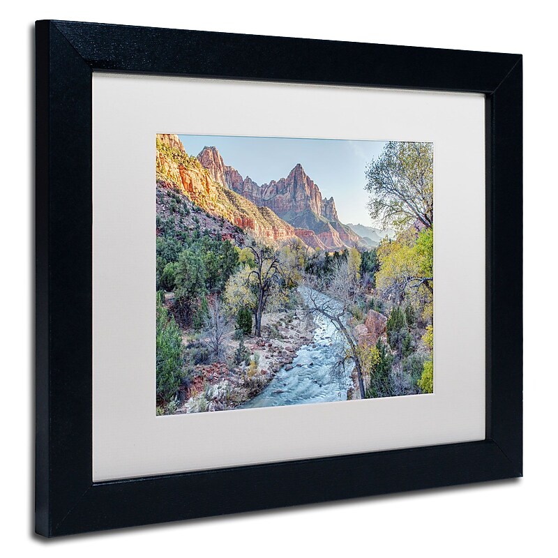 Trademark Pierre Leclerc "Zion Watchman" Art, White Matte W/Black Frame, 11" x 14" image 1
