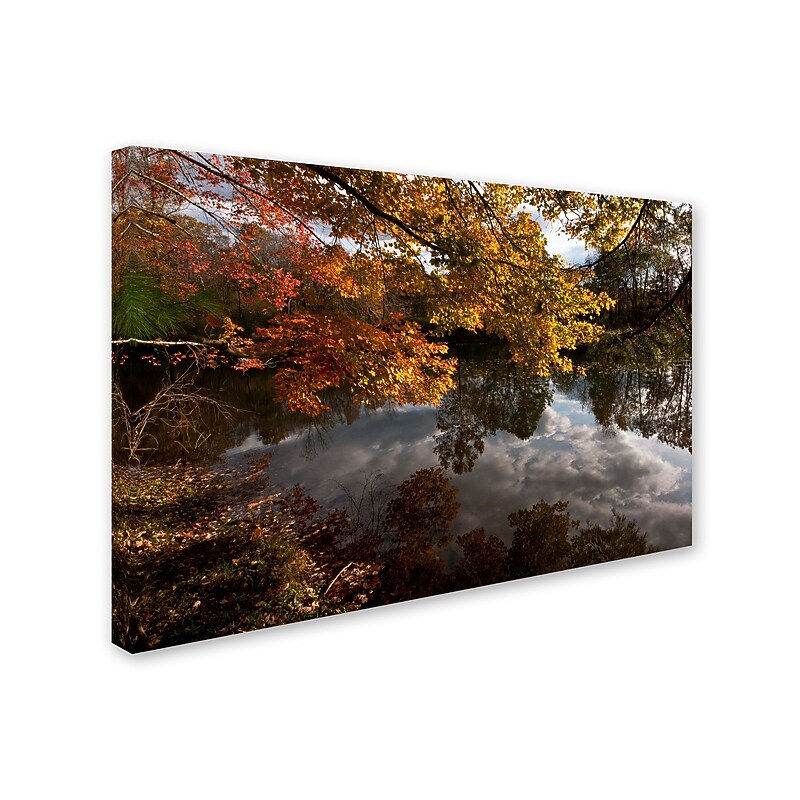 Trademark Kurt Shaffer "Kendal Lake Autumn" Gallery-Wrapped Canvas Art, 30" x 47" image 1