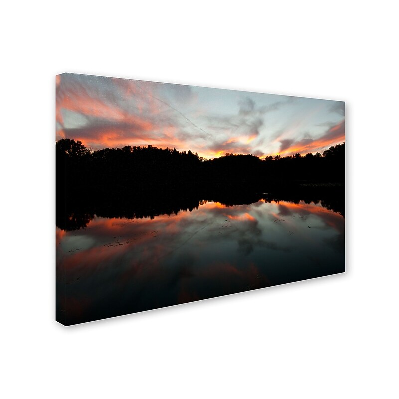 Trademark Kurt Shaffer "Kendal Lake Sunset" Gallery-Wrapped Canvas Art, 16" x 24" image 1