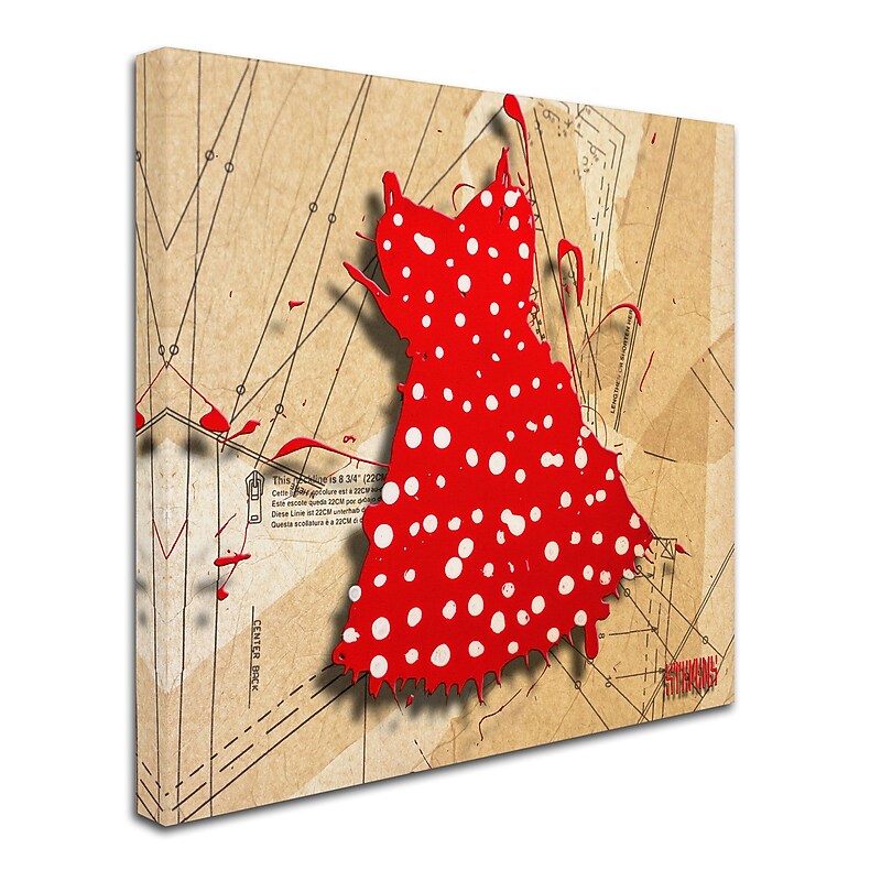 Trademark Roderick Stevens "White on Red" Gallery-Wrapped Canvas Art, 24" x 24" image 1