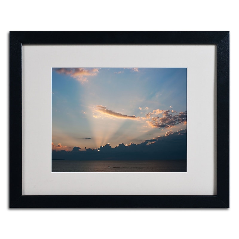 Trademark Kurt Shaffer "Inspiration Sunset II" Art, White Matte W/Black Frame, 16" x 20" image 1