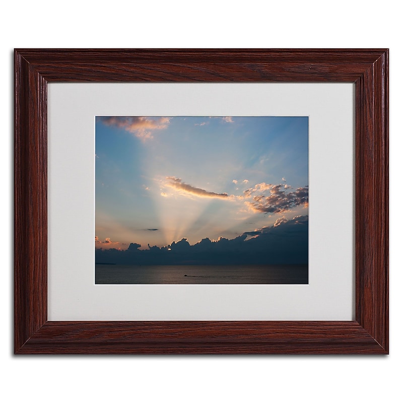 Trademark Kurt Shaffer "Inspiration Sunset II" Art, White Matte W/Wood Frame, 11" x 14" image 1