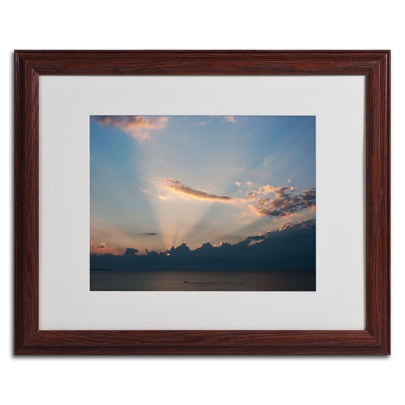 Trademark Kurt Shaffer "Inspiration Sunset II" Art, White Matte W/Wood Frame, 16" x 20" image 1
