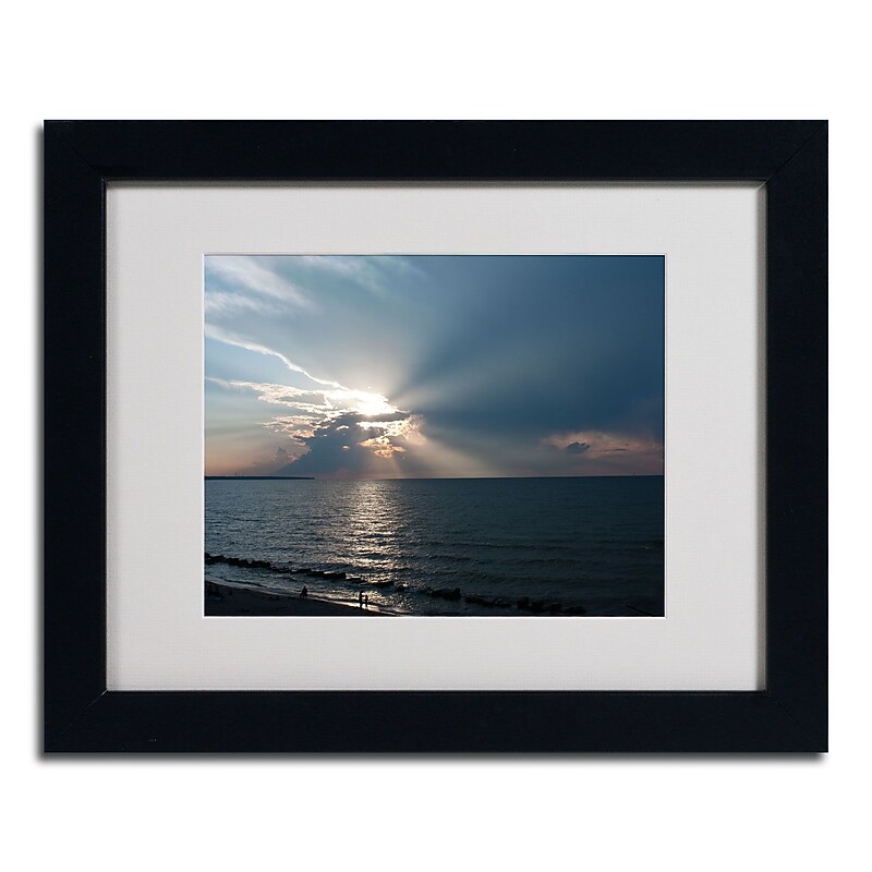Trademark Kurt Shaffer "Waiting for Sunset" Art, White Matte W/Black Frame, 11" x 14" image 1
