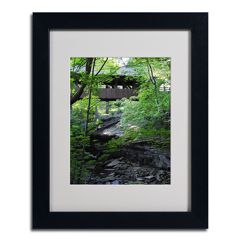 Trademark Monica Fleet "Latent Bridge" Art, White Matte W/Black Frame, 11" x 14" image 1