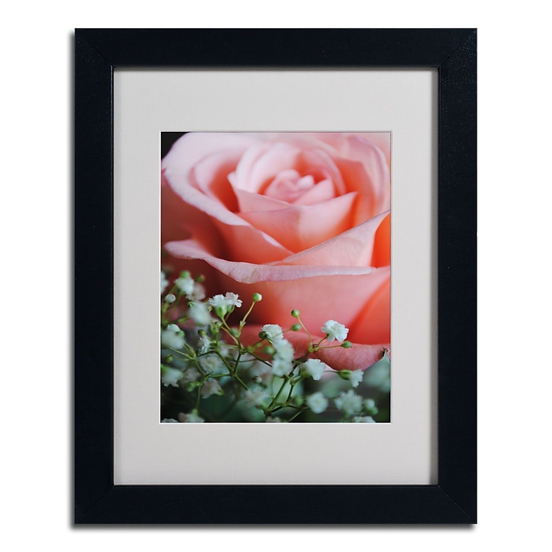 Trademark Monica Fleet "Snug Blossom" Art, White Matte W/Black Frame, 11" x 14" image 1