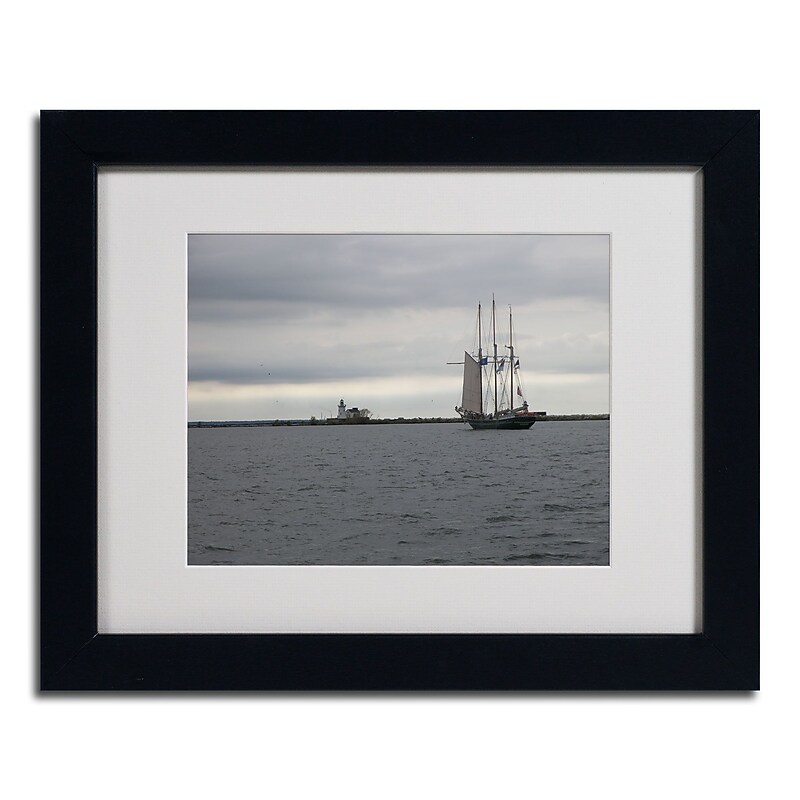 Trademark Monica Fleet "Breaking Boundary" Art, White Matte W/Black Frame, 11" x 14" image 1