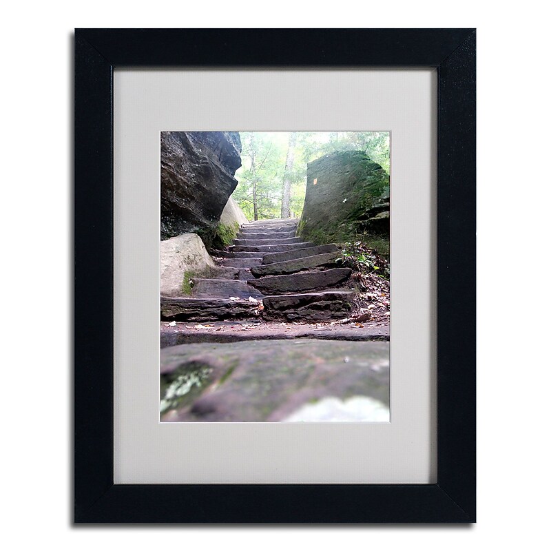 Trademark Monica Fleet "Endless Stairway" Art, White Matte W/Black Frame, 11" x 14" image 1