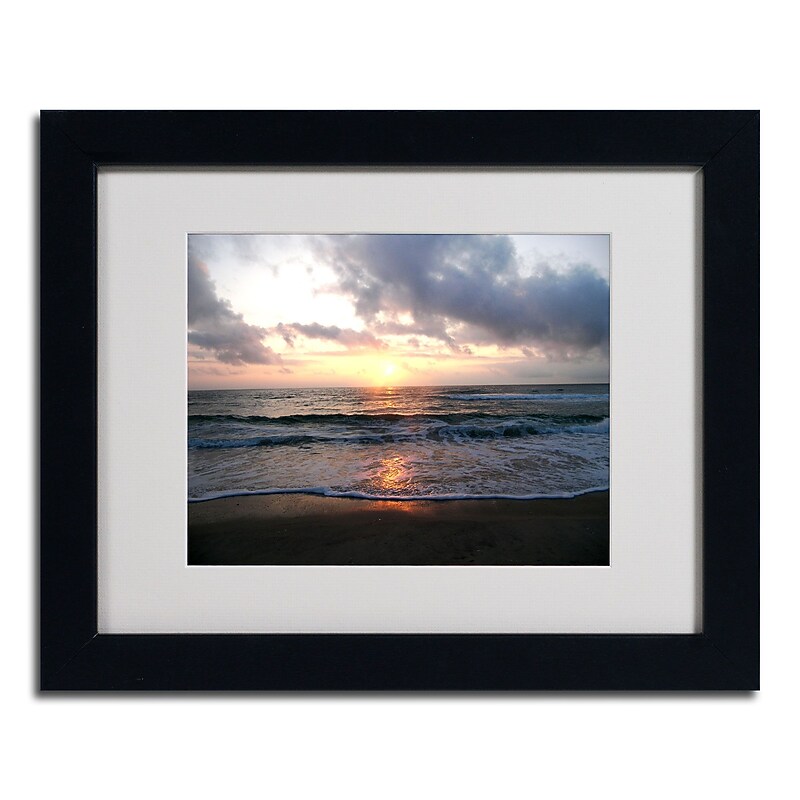 Trademark Monica Fleet "Gentle Rise" Art, White Matte W/Black Frame, 11" x 14" image 1