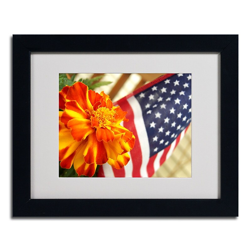 Trademark Monica Fleet "Grace in Honor" Art, White Matte W/Black Frame, 11" x 14" image 1