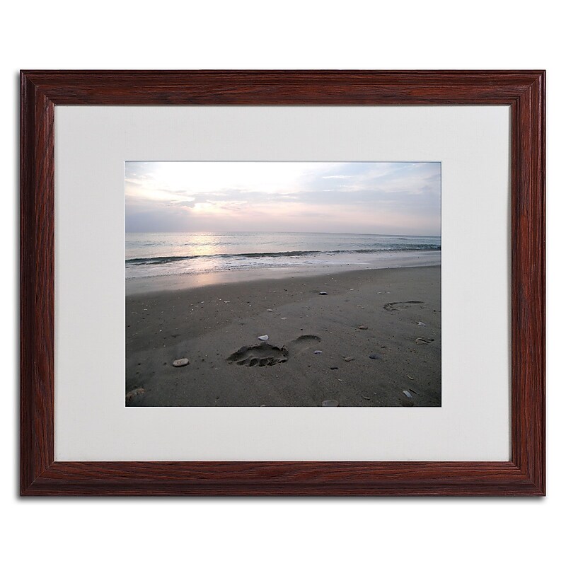 Trademark Monica Fleet "Marks Left" Art, White Matte W/Wood Frame, 16" x 20" image 1