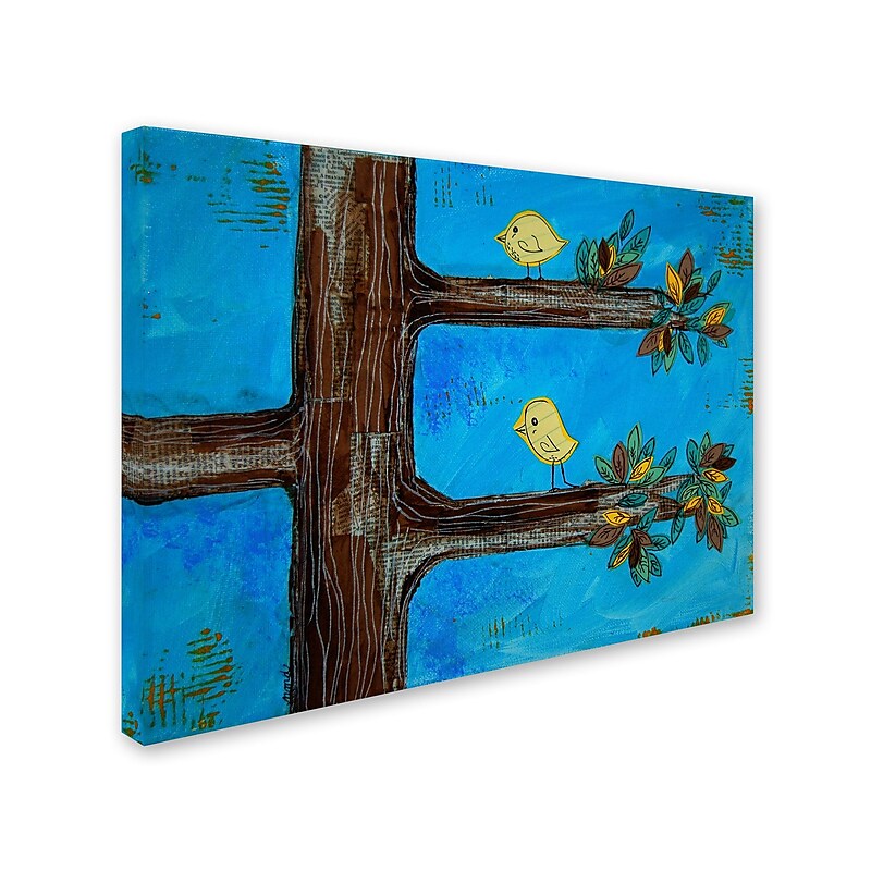 Trademark Nicole Dietz "Birds in a Tree Mixed Media" Gallery-Wrapped Canvas Art, 18" x 24" image 1