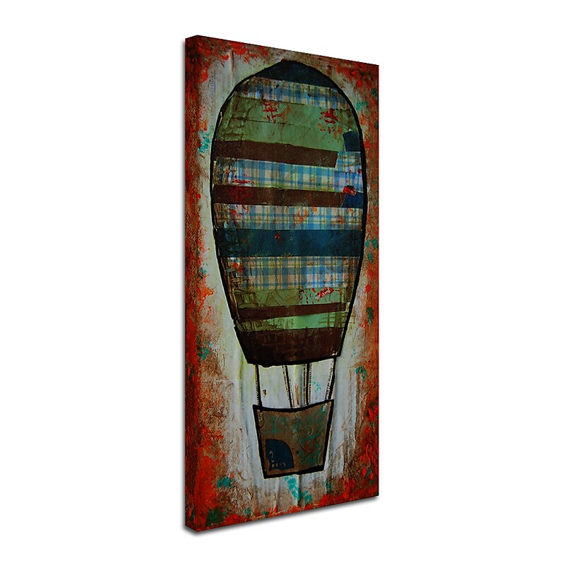 Trademark Nicole Dietz "Hot Air Balloon Plaid" Gallery-Wrapped Canvas Art, 12" x 24" image 1