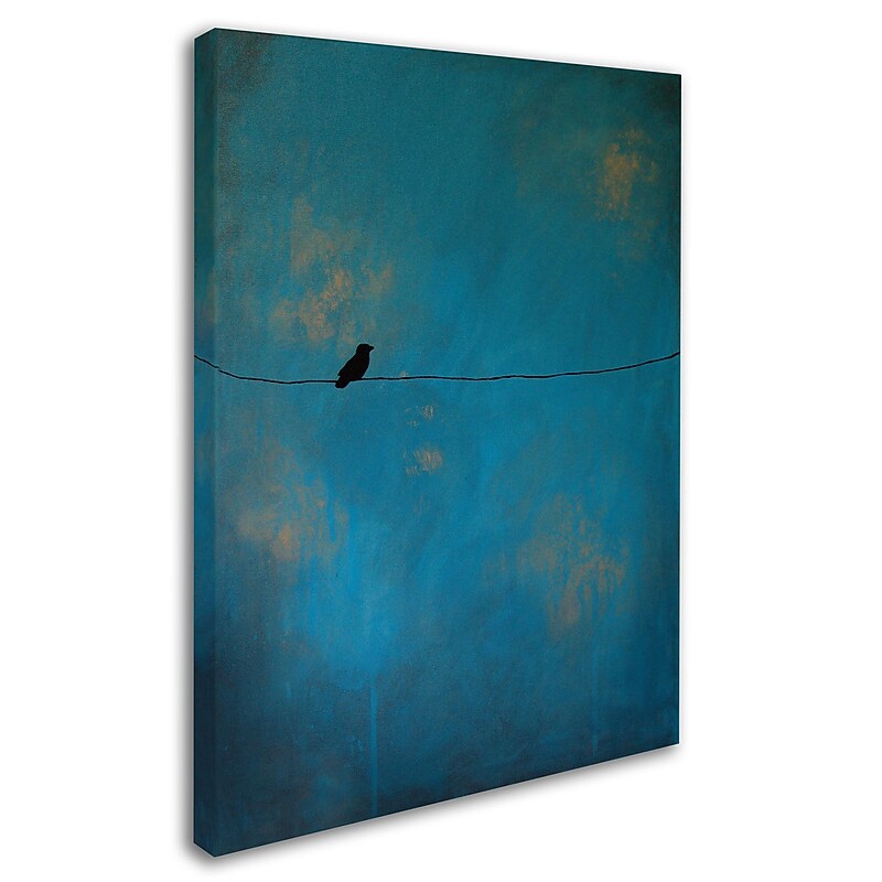 Trademark Nicole Dietz "Lone Bird Blue" Gallery-Wrapped Canvas Art, 14" x 19" image 1