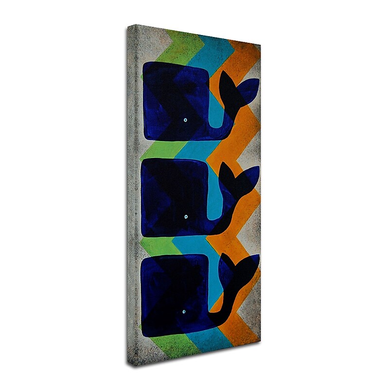 Trademark Nicole Dietz "Whale Chevron" Gallery-Wrapped Canvas Art, 16" x 32" image 1