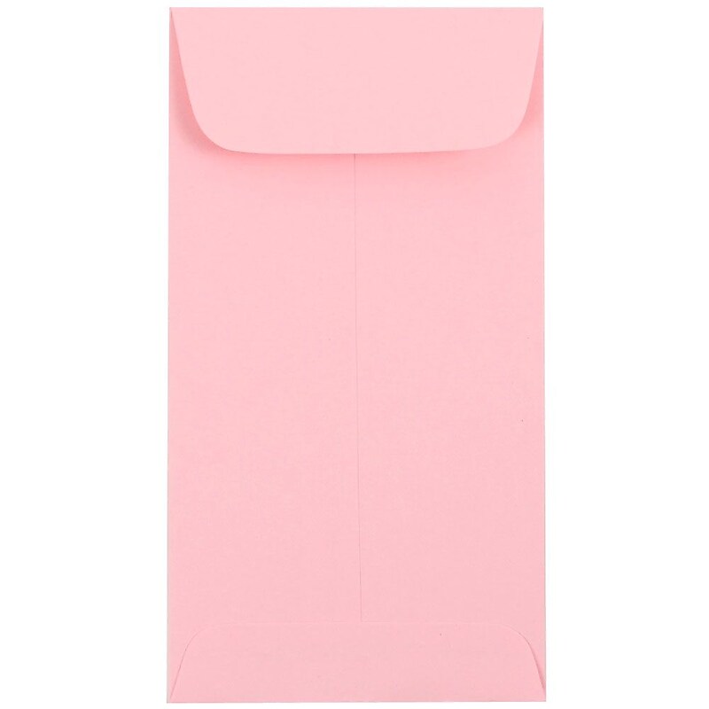 JAM Paper #7 Coin Business Envelopes, 3.5 x 6.5, Baby Pink, 25/Pack (1526773) image 1