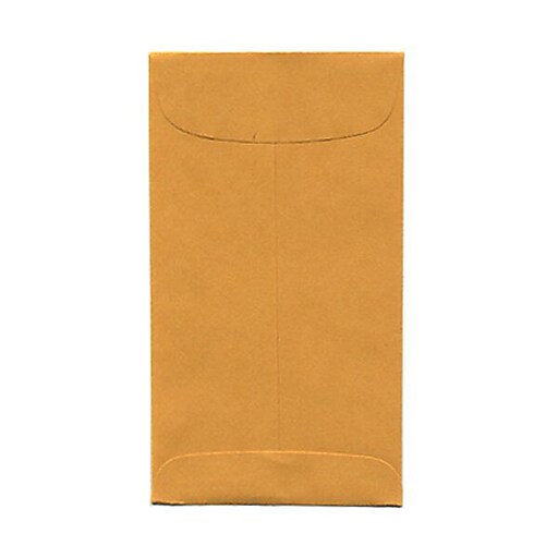 JAM Paper® 6 Coin Envelopes, 3 3/8 x 6, Brown Kraft, 25/pack (1623992